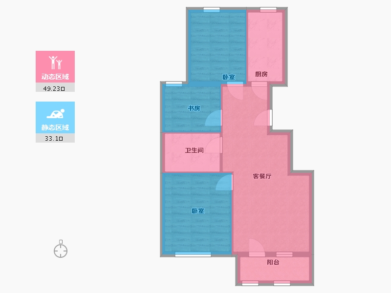 北京-北京市-首开香溪郡-74.17-户型库-动静分区