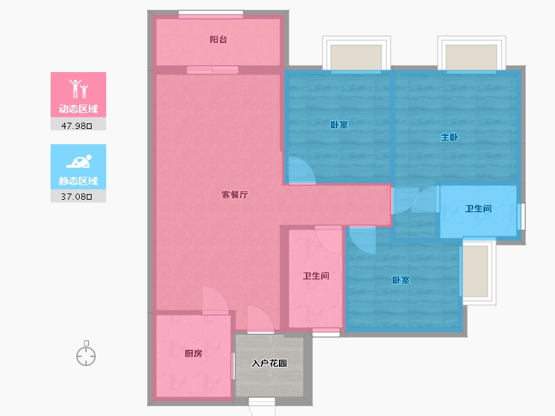 广东省-广州市-凤瑞雅苑-80.00-户型库-动静分区