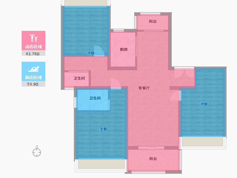 河南省-信阳市-星河名苑-100.80-户型库-动静分区