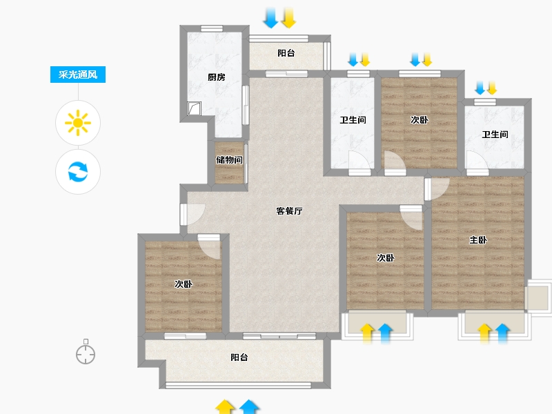 河南省-漯河市-建业森林半岛3期-113.09-户型库-采光通风