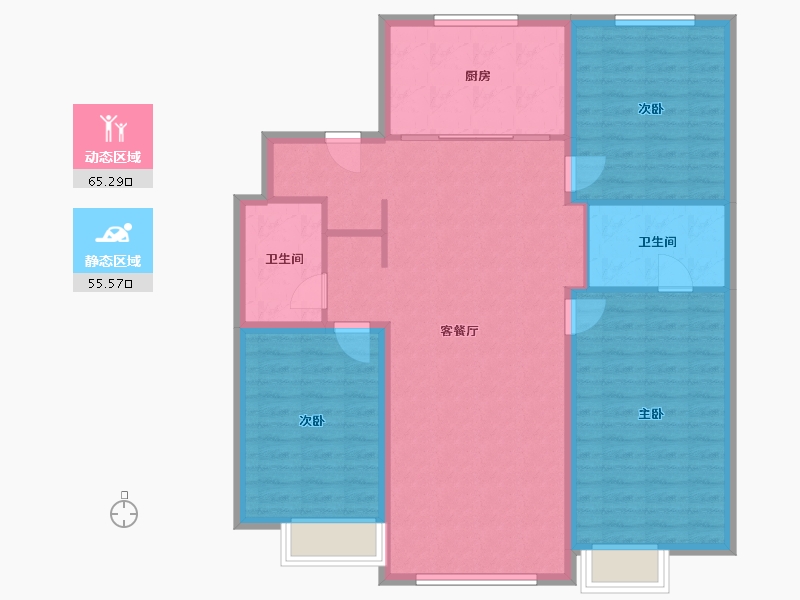 吉林省-长春市-万科紫郡-104.00-户型库-动静分区