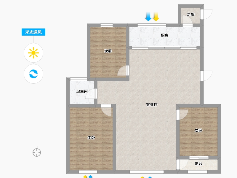 山东省-淄博市-积家玺苑-106.40-户型库-采光通风