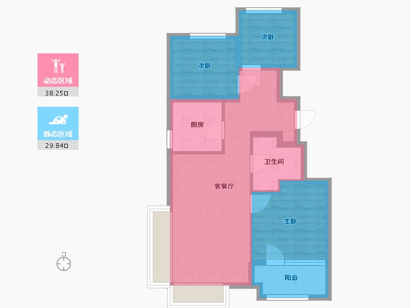 北京-北京市-京西印玥-67.38-户型库-动静分区