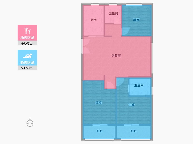 浙江省-宁波市-天逸湾-92.00-户型库-动静分区