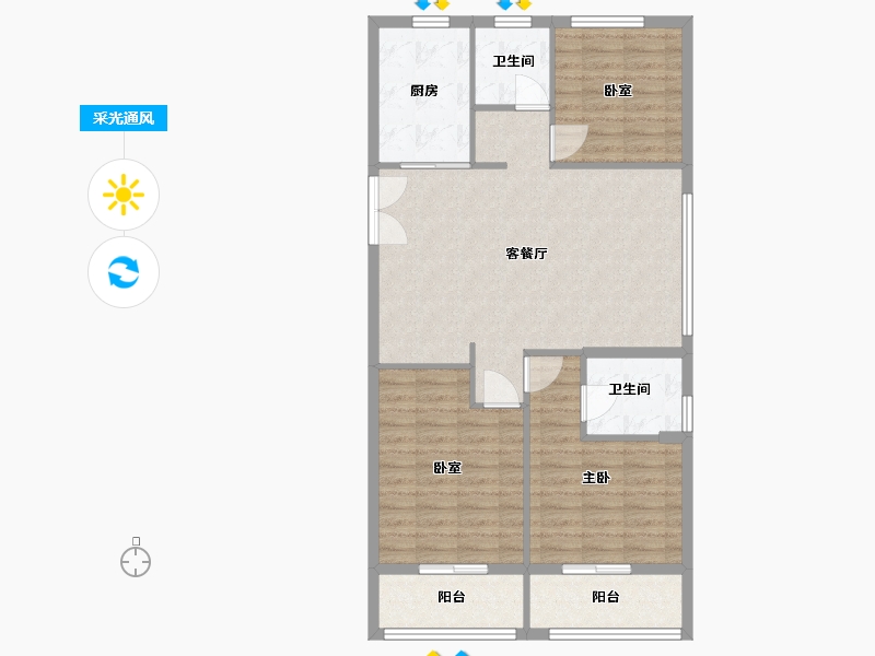 浙江省-宁波市-天逸湾-92.00-户型库-采光通风