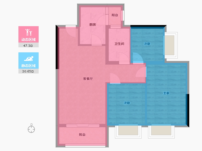 广东省-广州市-云丽花园2-73.00-户型库-动静分区