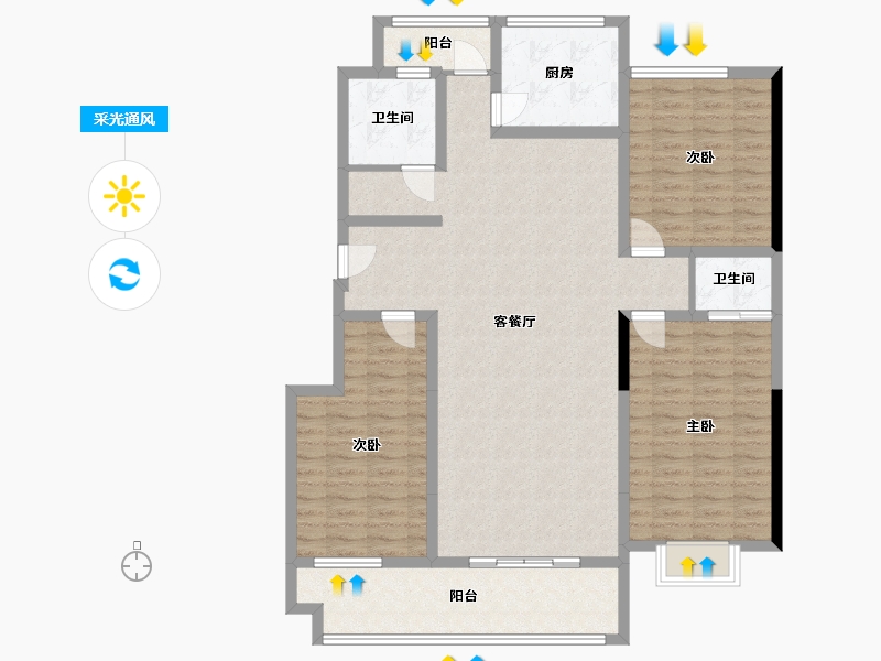 河南省-信阳市-汇文博苑-140.00-户型库-采光通风