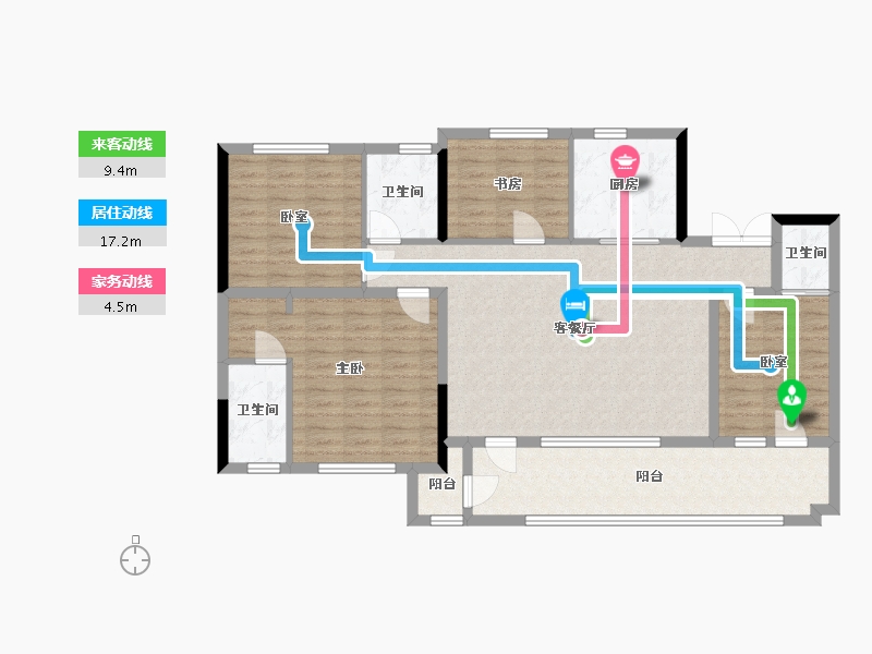 河北省-保定市-上河天著二期2号楼2单元501号-115.00-户型库-动静线