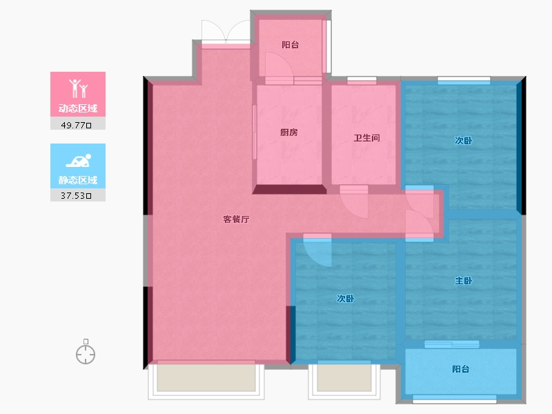 陕西省-汉中市-仕锦云阙-82.62-户型库-动静分区