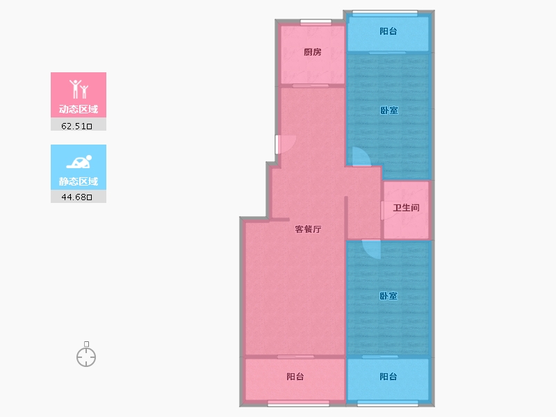 河北省-石家庄市-北新街106号院-98.40-户型库-动静分区