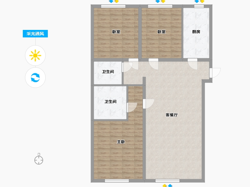 黑龙江省-哈尔滨市-汇智悦景湾-116.80-户型库-采光通风