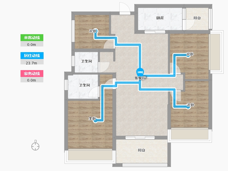 广西壮族自治区-玉林市-东湖一号-96.65-户型库-动静线