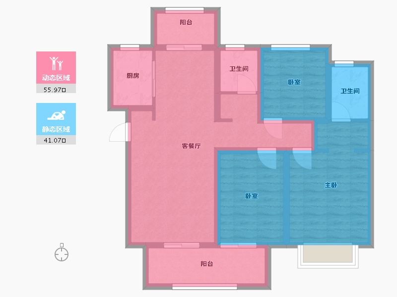 河南省-郑州市-中海如园-95.30-户型库-动静分区