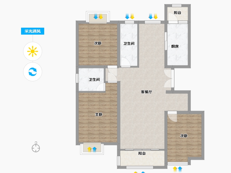 河北省-保定市-直隶新城-109.60-户型库-采光通风