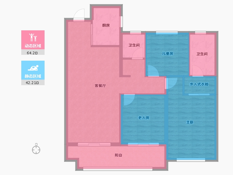 山东省-菏泽市-甲第壹号-96.00-户型库-动静分区