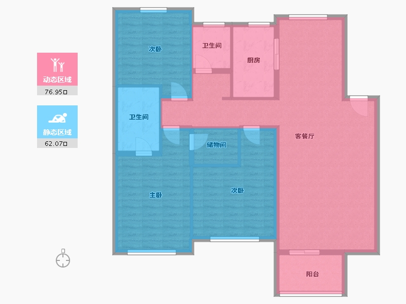 浙江省-杭州市-白鹭郡-北区-120.00-户型库-动静分区