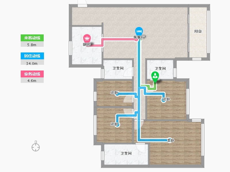 广东省-佛山市-祈福南湾-147.08-户型库-动静线