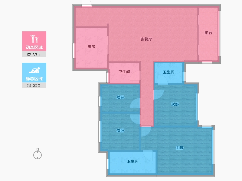 广东省-佛山市-祈福南湾-147.08-户型库-动静分区