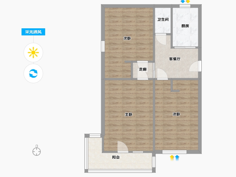 天津-天津市-敬重里-56.00-户型库-采光通风