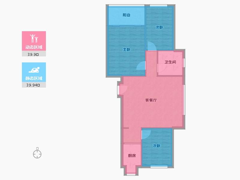 山东省-淄博市-中德·奥林新城-71.00-户型库-动静分区