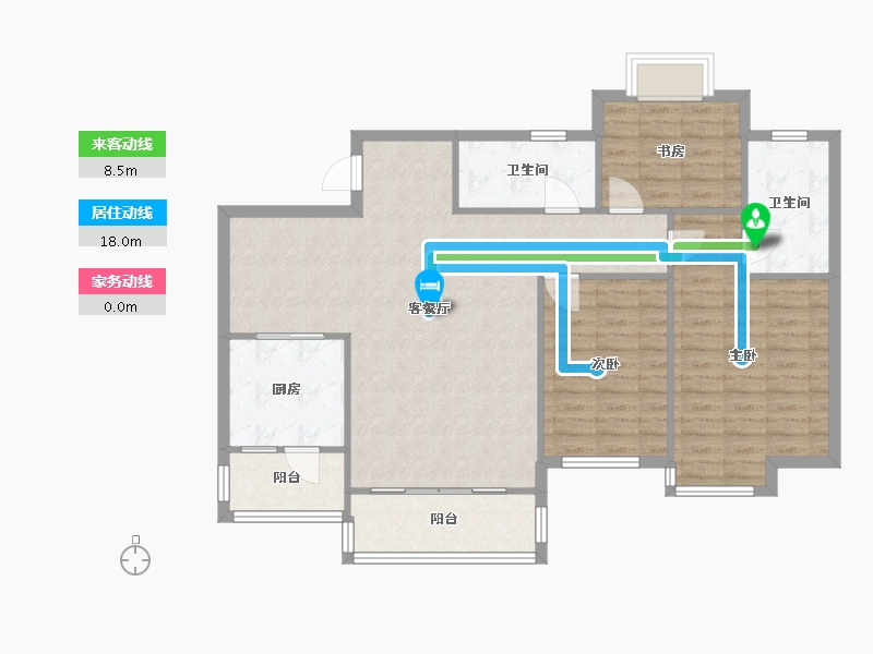 四川省-成都市-颐和家园-104.00-户型库-动静线