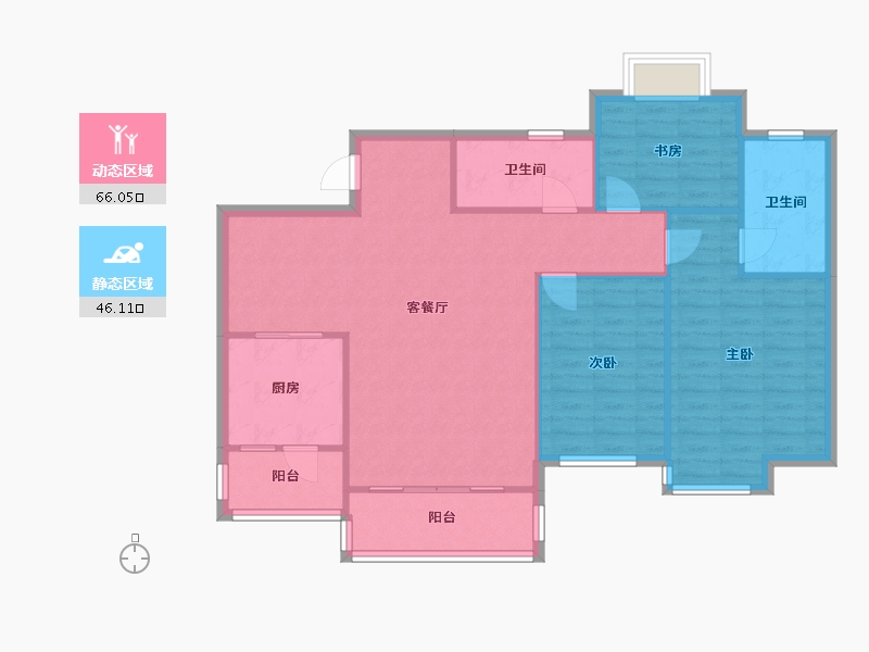 四川省-成都市-颐和家园-104.00-户型库-动静分区