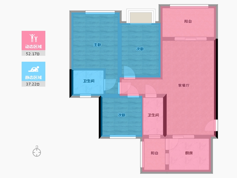 四川省-南充市-翡翠城-90.00-户型库-动静分区