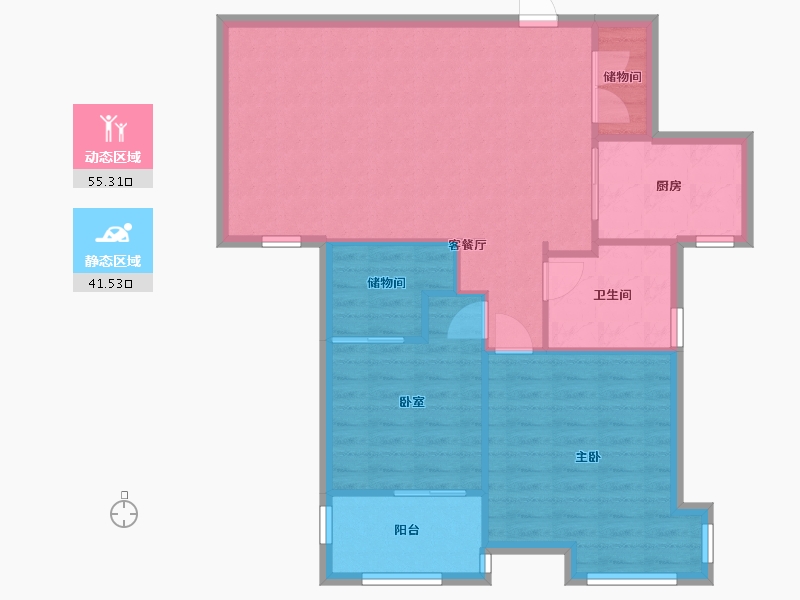 江苏省-南京市-西堤国际第四区-85.24-户型库-动静分区