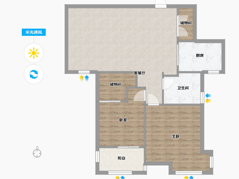 江苏省-南京市-西堤国际第四区-85.24-户型库-采光通风