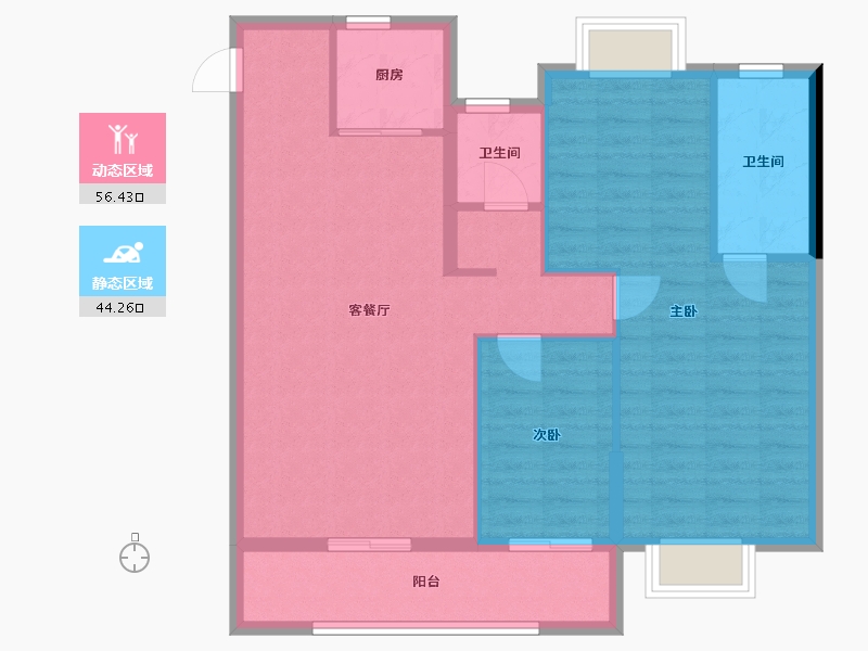 浙江省-丽水市-泊璟庭-89.60-户型库-动静分区