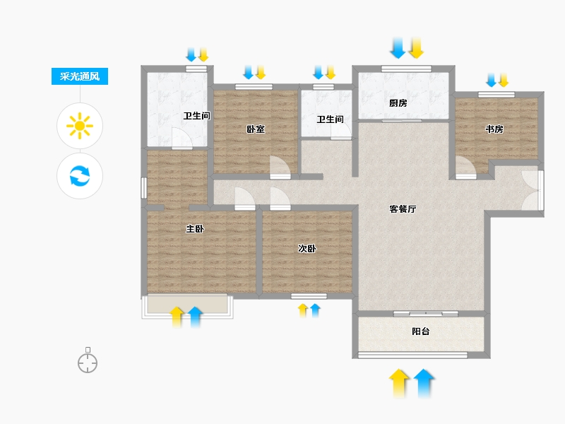 河南省-安阳市-空港新城-140.80-户型库-采光通风