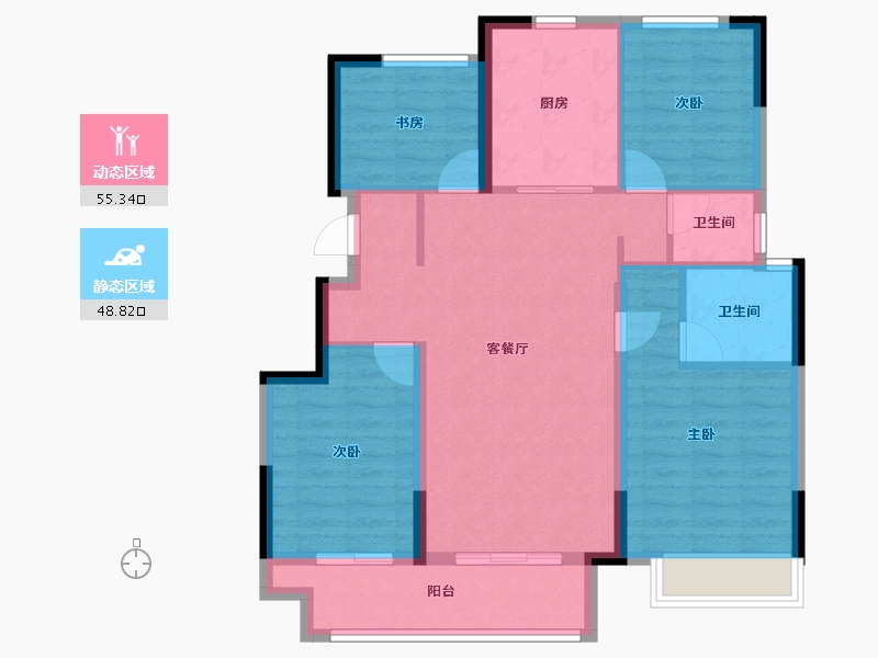 浙江省-嘉兴市-世合万科·理想大地·望宸-93.58-户型库-动静分区