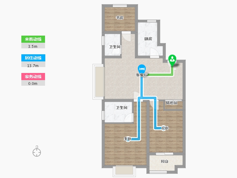 江苏省-宿迁市-中梁首府-85.60-户型库-动静线