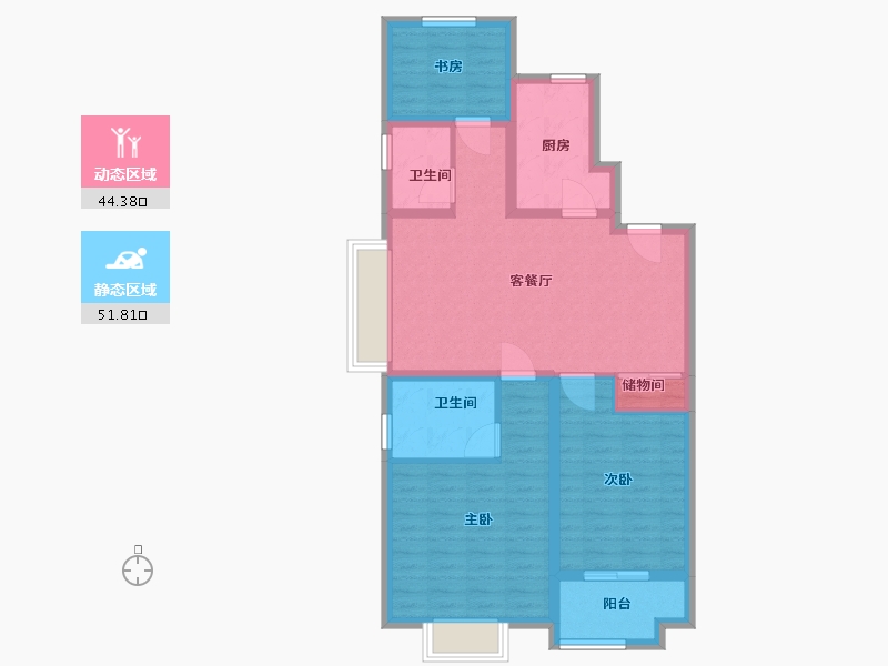 江苏省-宿迁市-中梁首府-85.60-户型库-动静分区