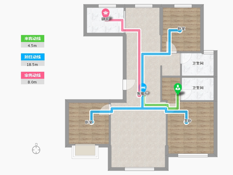 黑龙江省-牡丹江市-观澜国际-104.00-户型库-动静线