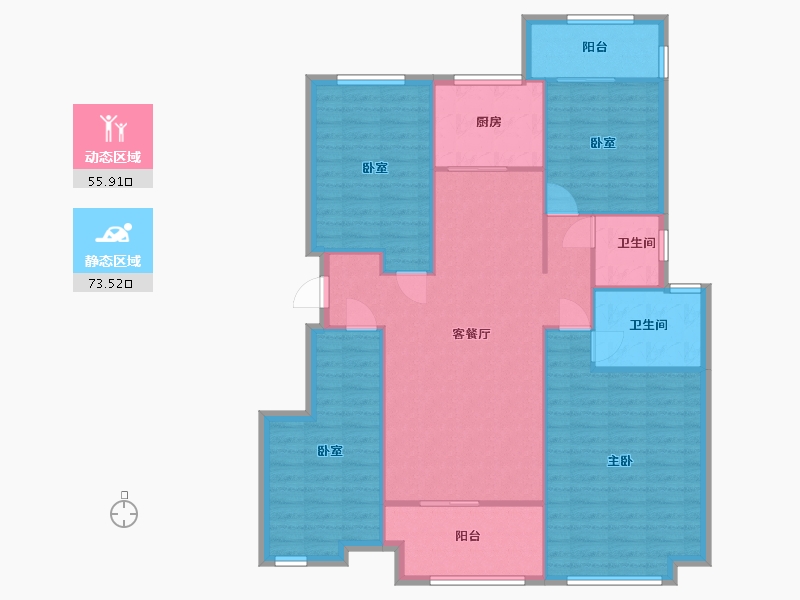 安徽省-合肥市-信地·华地城-108.00-户型库-动静分区