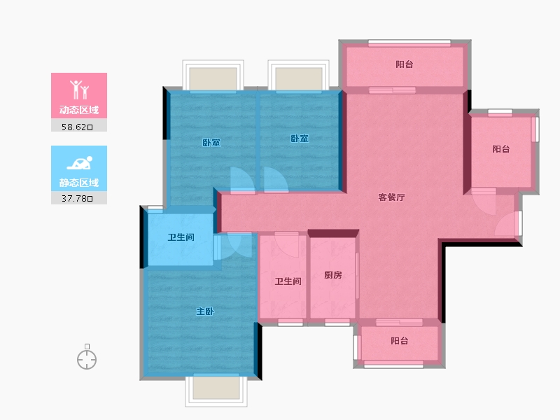 广西壮族自治区-柳州市-龙湖嘉园-88.00-户型库-动静分区