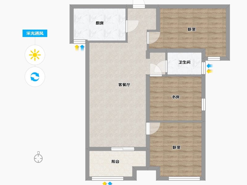 山东省-济南市-中海锦城-80.00-户型库-采光通风