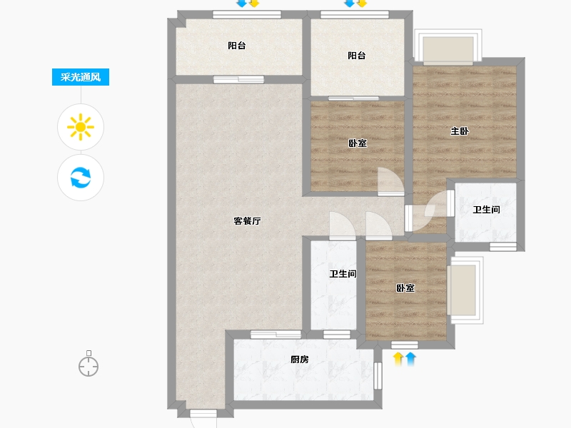 贵州省-毕节市-香榭豪庭-91.00-户型库-采光通风