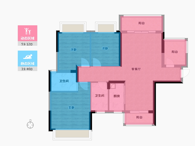 广西壮族自治区-柳州市-龙湖嘉园-88.00-户型库-动静分区