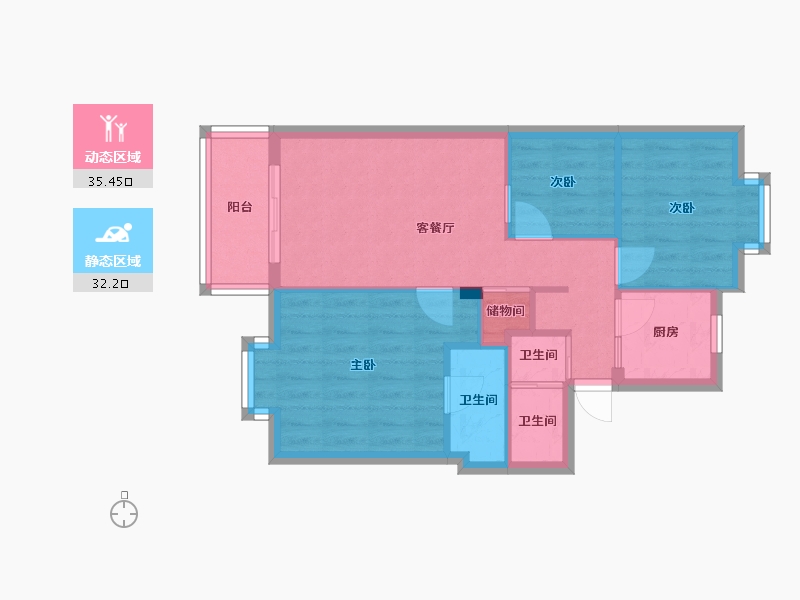 福建省-福州市-湖前兰庭-60.00-户型库-动静分区