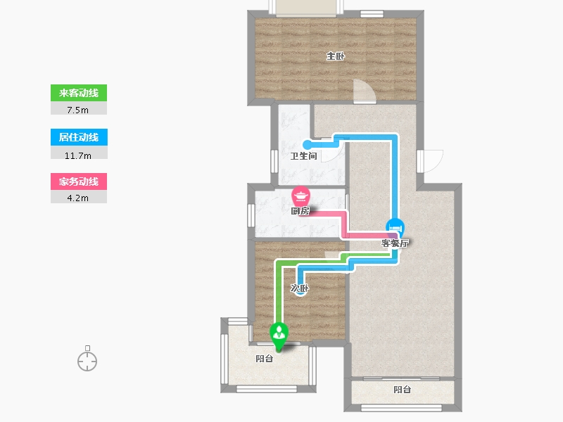 浙江省-杭州市-良渚文化村白鹭郡南-78.00-户型库-动静线