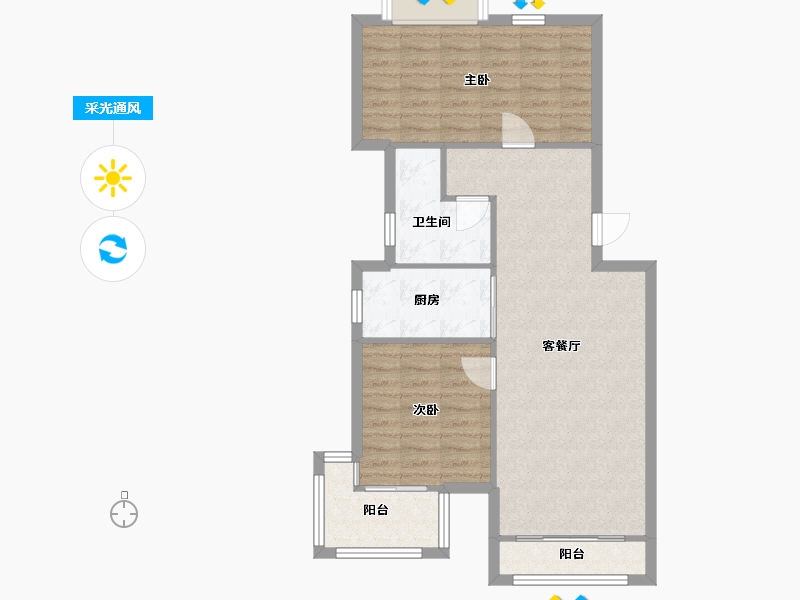 浙江省-杭州市-良渚文化村白鹭郡南-78.00-户型库-采光通风