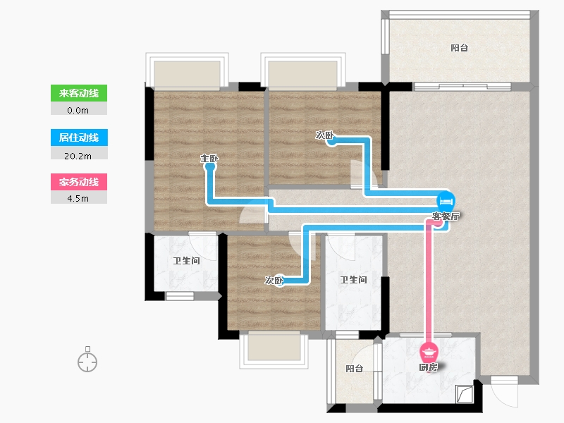 广东省-广州市-雅宝新城-80.00-户型库-动静线