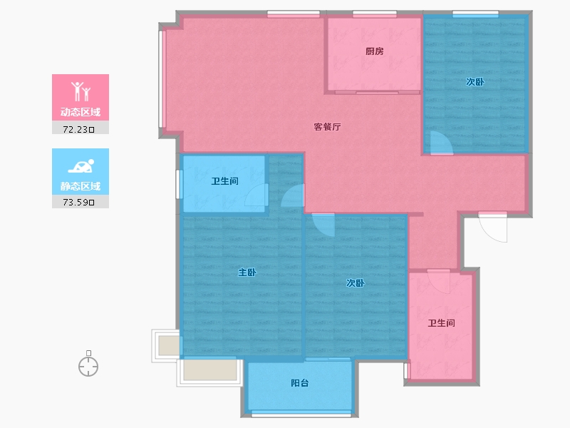 江苏省-常州市-国泰新都-134.92-户型库-动静分区