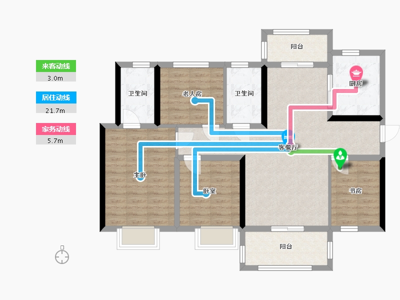 湖南省-常德市-保利时代-101.50-户型库-动静线