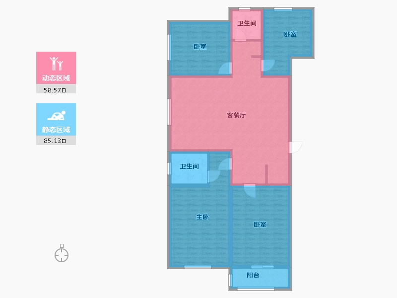 山西省-晋城市-兰花滨河家园-130.00-户型库-动静分区