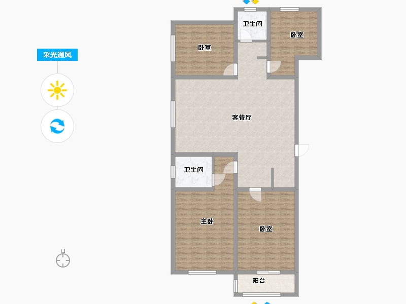 山西省-晋城市-兰花滨河家园-130.00-户型库-采光通风