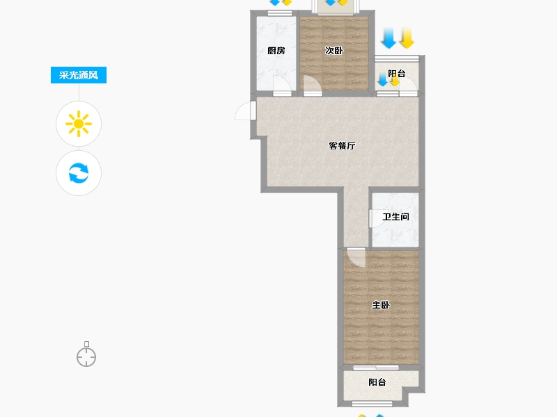 山东省-青岛市-大都汇-70.40-户型库-采光通风