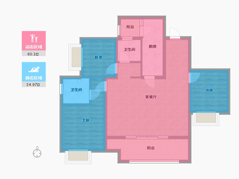 重庆-重庆市-中交中央公园睿颂-88.00-户型库-动静分区